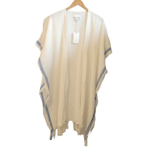 NWT RAYS FOR DAYS  THE COCO CABANA SWIM COVERUP KIMONO WITH FRINGE OS - Picture 3 of 11